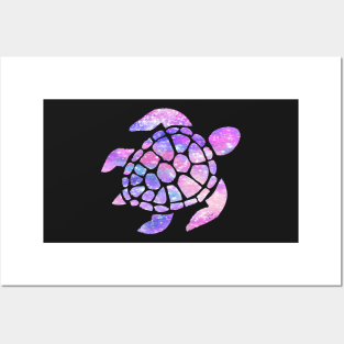 Pastel Pink Purple Galaxy Turtle Posters and Art